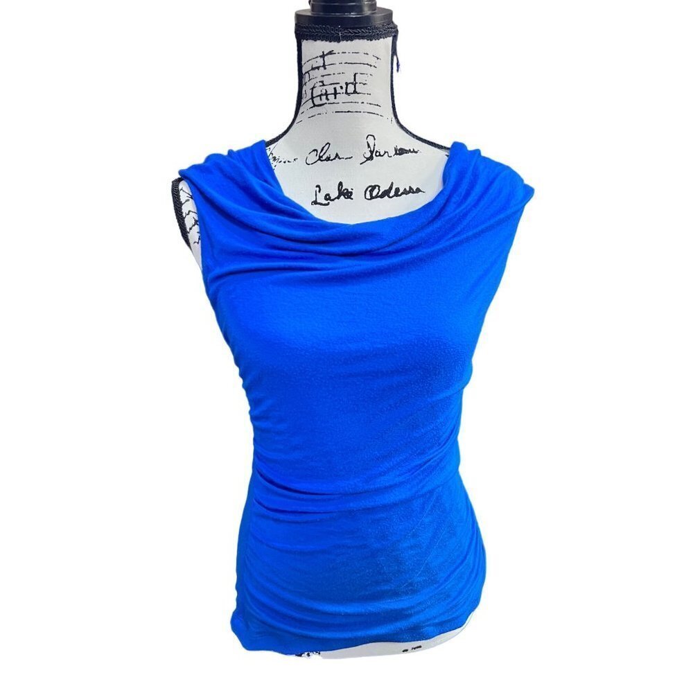 IZ Byer  Blue Blouse embellished back